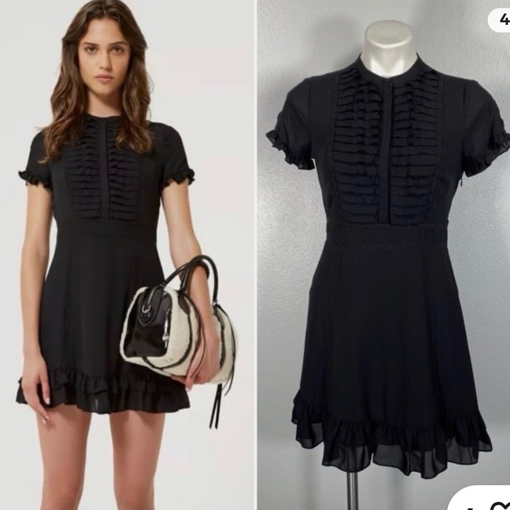 Rebecca Minkoff Black Ariel Ruffled Dress Size 2